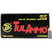 Tulammo TA380910 Handgun 380 ACP 91 gr Full Metal Jacket (FMJ) 50 Bx/ 20 Cs