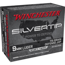 Winchester Ammo W9MMST Super-X 9mm Luger 115 gr Silvertip Hollow Point 20 Bx/ 10 Cs