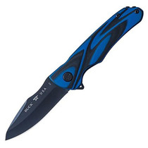 Buck Sprint OPS Knife 3.125" Black and Blue Pakka Wood 0842BLS-B