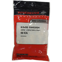 WINCHESTER 6.5X55 MM SWEDISH MAUSER UNPRIMED RIFLE BRASS CASES 50 COUNT WSC6555SU