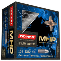 Norma Home Defense 9mm 108GR Monolith Hollow Point 20 Rounds