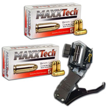 MAXXTech 9mm 115GR FMJ 100 Rounds with Caldwell Mag Charger Combo
