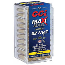 CCI Maxi-Mag Clean-22 Ammo 22 Winchester Magnum Rimfire (WMR) 46GR LHP 50 Rounds