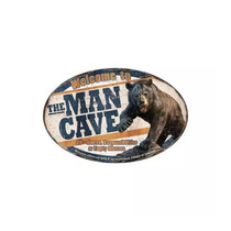 River's Edge Man Cave Bear Tin Sign