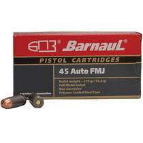 Barnaul .45 ACP 230GR FMJ Projectile Steel Cased Cartridges 50 Rounds