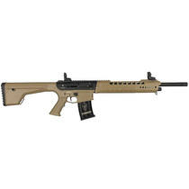 Typhoon Defense X12 AR Style Semi Auto Shotgun 12 Gauge 18.5" Barrel 3" Chamber 5 Round Detachable Magazine Flip Up Sights Picatinny Top Rail Fixed Stock Flat Dark Earth