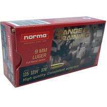 Norma Range & Training 9mm Ammo 115GR FMJ 50 Rounds