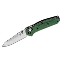 Benchmade 945 Mini Osborne Folding Knife 2.92" S30V Satin Plain Blade, Green Aluminum Handles