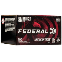 Federal American Eagle 9mm Luger 115GR FMJ 100 Rounds