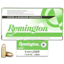 Remington UMC 9mm Luger Ammunition 115 Grain FMJ 50 Rounds