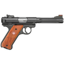 Ruger TALO Mark IV Hunter .22 LR, 5.5" Barrel, Hi-Viz FO Red Front, Laminate, Blued, 10rd