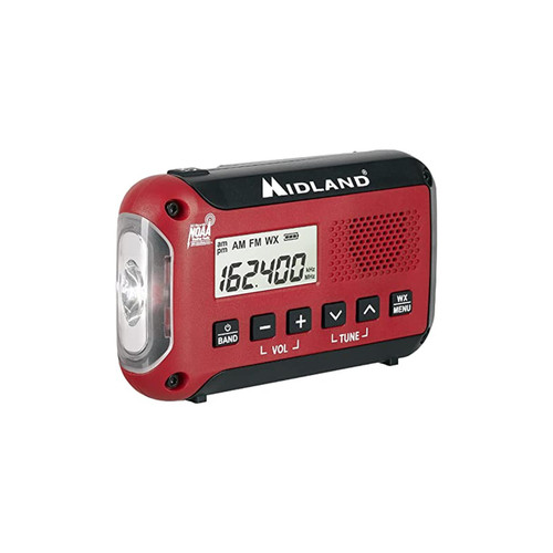 Midland - ER10VP Emergency Alert Radio with Flashlight - AM/FM Radio - Compact and Easy to Carry - SOS Strobe Signal and Headphone Jack