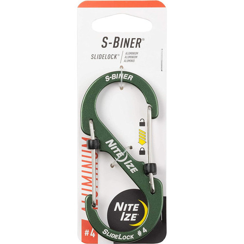Nite Ize LSBA4-08-R6 S-Biner SlideLock Dual Locking Carabiner, Size#4, Olive