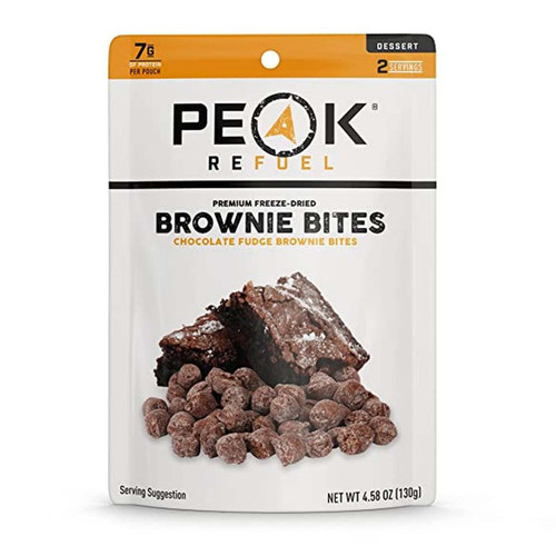 Peak Refuel Dessert Bites | Peanut Butter Chocolate Chip Cookies | Fudge Brownies | Freeze Dried Backpacking and Camping Food | Tasty Trail Treat | High Protein Snack Packs (Brownie 1-Pack)