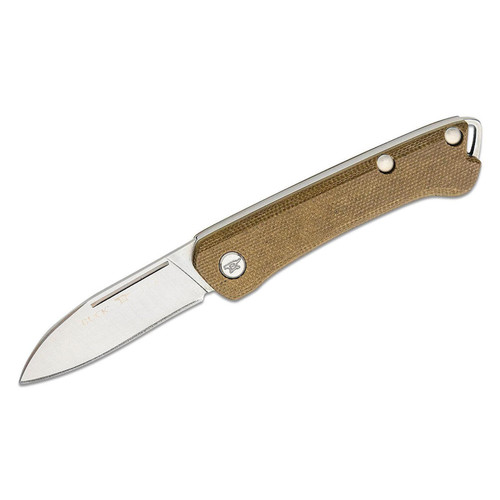 Buck 250 Saunter Slipjoint Folding Knife 154CM Drop Point Blade, Green Micarta Handles