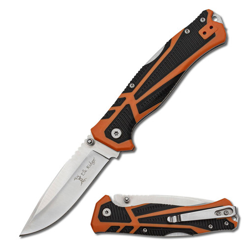 Elk Ridge Trek Folding Knife Orange/Black 3.5"