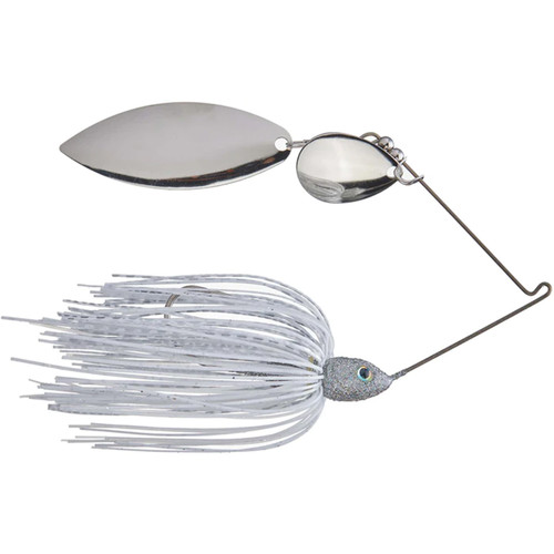 Strike King Tour Grade Double Willow Spinnerbait White/Silver 3/8