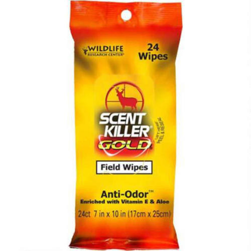 Wildlife Research Scent Killer Gold Odorless 24Ct 7"x10" Field Wipes, 1295