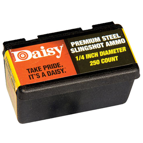 Daisy 8114 Premium Steel Slingshot Ammo .25" Diameter Zinc Plated 250 Pack