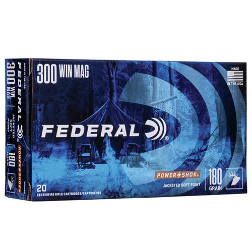 Federal 300WBS PowerShok 300 Win Mag 180 GR Jacketed Soft Point JSP 20 Box