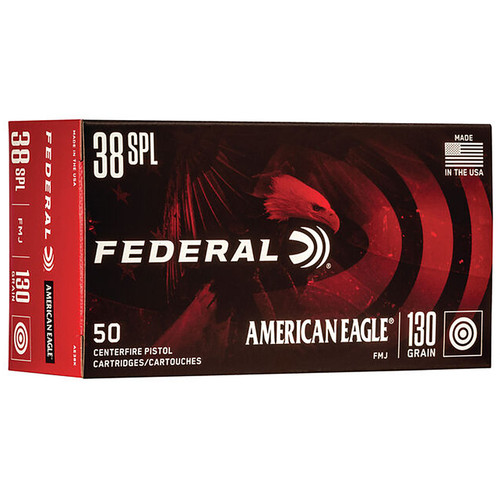 Federal AE38K American Eagle 38 Special 130 GR Full Metal Jacket FMJ 50 Box