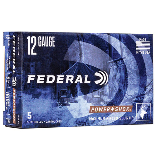 Federal F127RS PowerShok 12 Gauge 2.75 1 oz Slug Shot 5 Box
