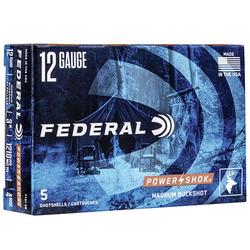Federal F1314B PowerShok 12 Gauge 3 41 Pellets 4 Buck Shot 5 Box
