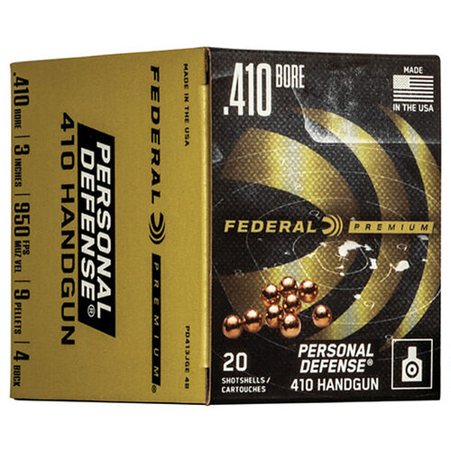 Federal PD413JGE4B Premium Personal Defense 410 Bore 3 9 Pellets 4 Buck Shot 20 Box