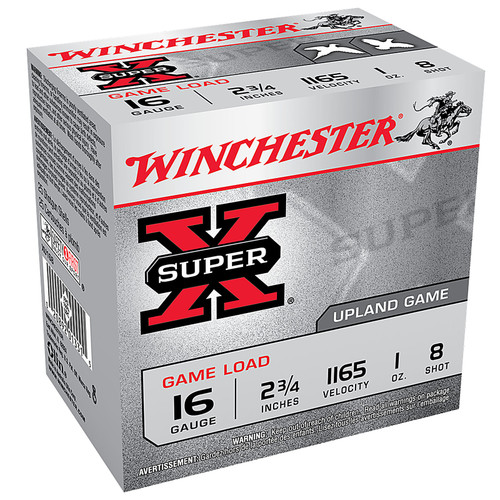 Winchester Ammo XU168 SuperX Game Load 16 Gauge 2-3/4" 1 oz. 8 Shot 25 Box
