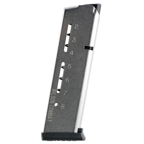 Wilson Combat 500 1911 Elite Tactiacl Magazine 45 Automatic Colt Pistol (ACP) 8 rd Stainless Finish ETM Base Pad Magazine