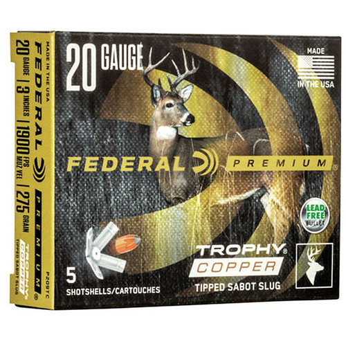 Federal P209TC Premium Vital-Shok 20 Gauge 3" 5/8 oz Sabot Slug Shot 5 Bx/ 50 Cs