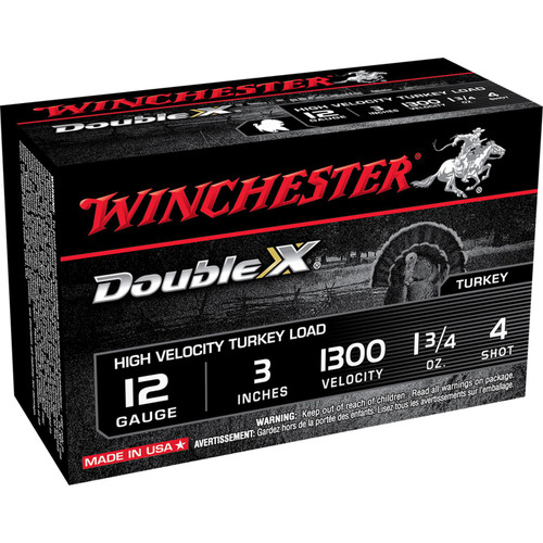 Winchester Ammo STH1234 Double X High Velocity 12 Gauge 3" 1 3/4 oz 4 Shot 10 Bx/ 10 Cs