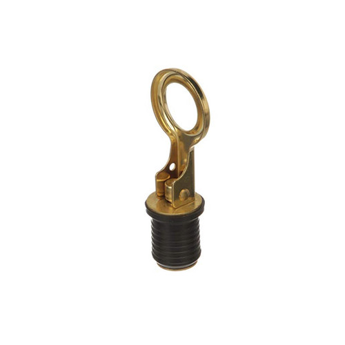 Attwood Brass Plated Snap-Handle 1" Drain Plug