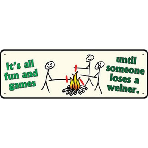 River's Edge Large "It's All Fun and Games" Tin Sign 3.5"x 10.5" 1418
