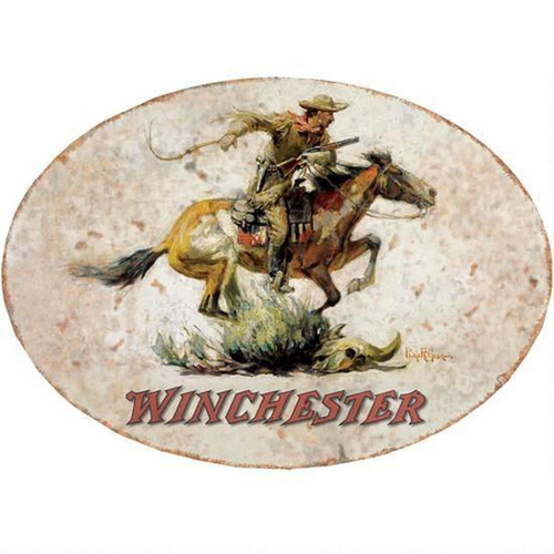 Winchester "Horse & Rider" Tin Sign 18"x11" #W1001
