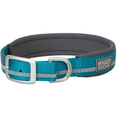 Terrain D.O.G. Reflective Neoprene Lined Dog Collar, Blue Bay, 19"