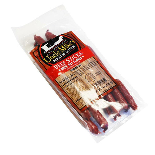 Uncle Mike's BEEF STICKS - SPICY HOT UM 14.5 OZ