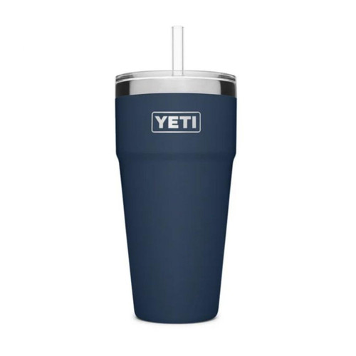 Yeti Rambler 26 oz Stackable Cup with Straw Lid, Navy