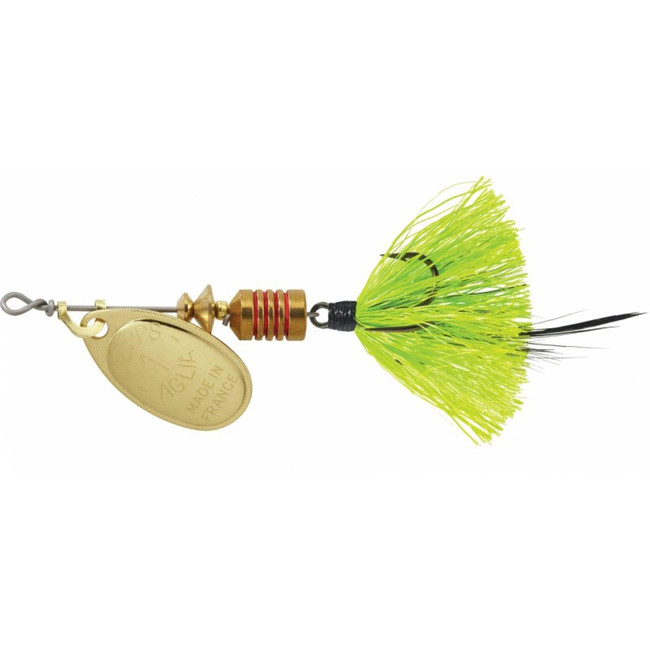 Mepps Aglia Size 5 Dressed Spinner Bait 1/2 oz Gold Chartreuse, B5ST G-CH