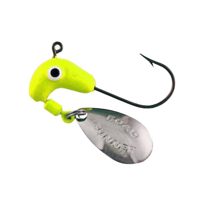 Road Runner Bleeding Bait 1/8oz. - White Underspin Fishing jig creates  flash and vibration.