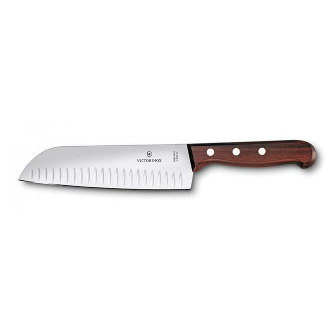 Victorinox SwissArmy Rosewood 7" Granton Blade Santoku Knife