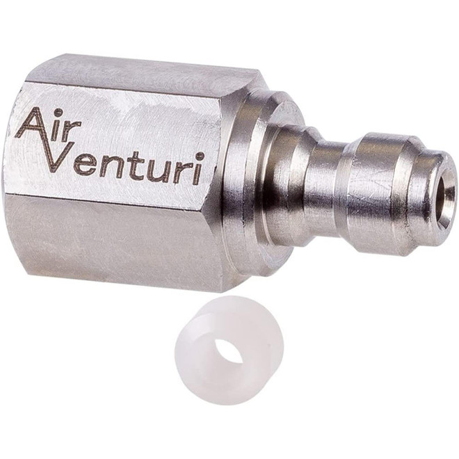 Air Venturi Male Quick-Disconnect, 1/8 BSPP Female Threads, Steel, 5000 PSI