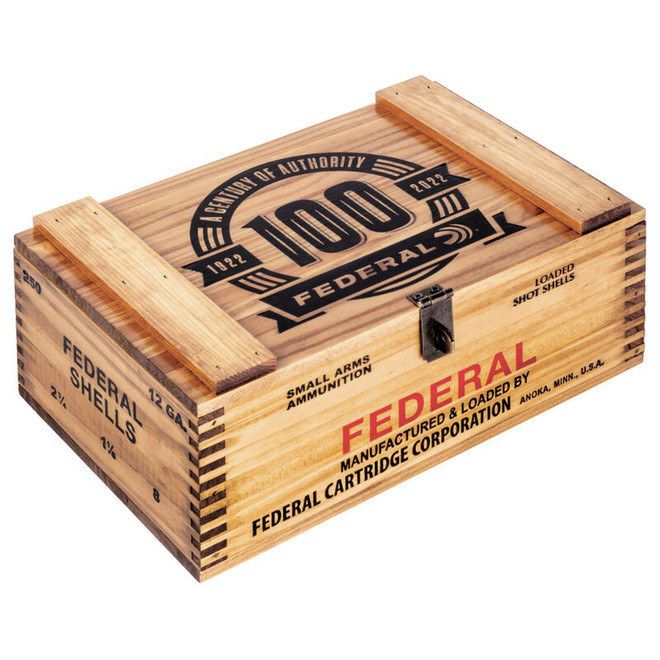 Federal Anniversary Wooden Ammo Box Brown