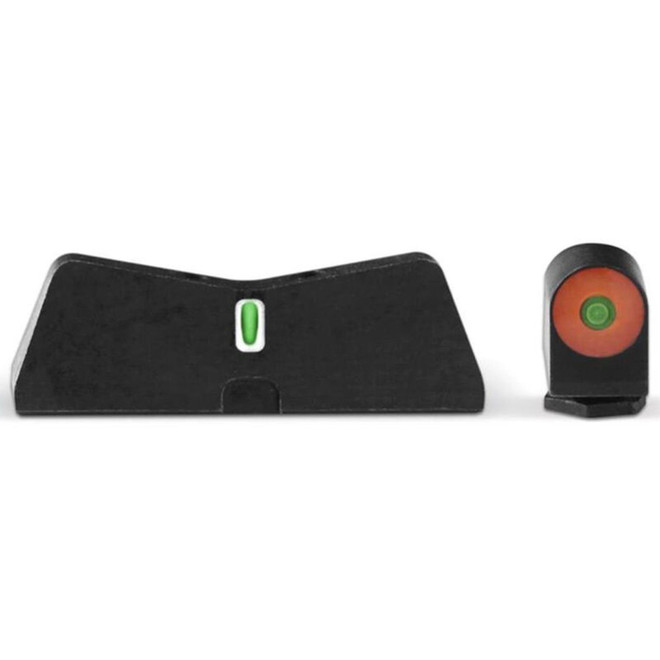 xS Sights DxT2 Big Dot Night Sights for Glock Green Tritium Orange Ring Stripe Rear Matte Black