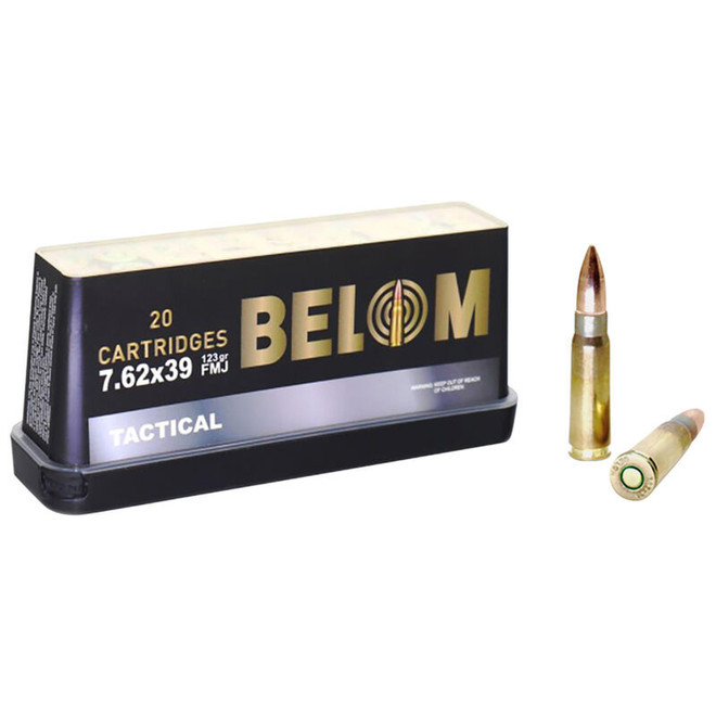 BELOM 76239123: Belom 7.62x39mm Brass 123gr Ammo 20 Rounds