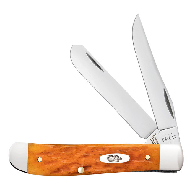 Case XX Mini Trapper 26561 Persimmon Orange Bone Folding Pocket Stainless Knife