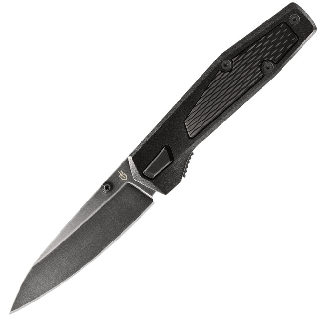 Gerber Fuse Black Folding Knife, Plain Edge, Drop Point