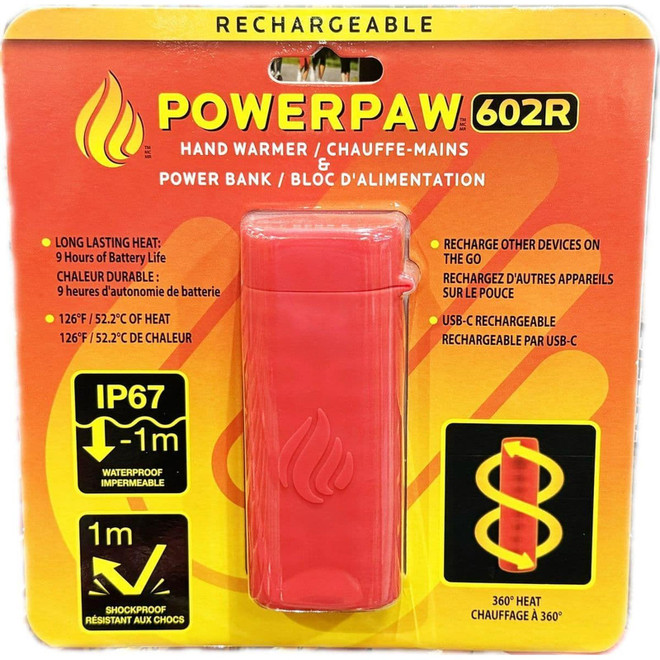 POWERPAW 602R IP67 Waterproof Rechargeable Electric Hand Warmer