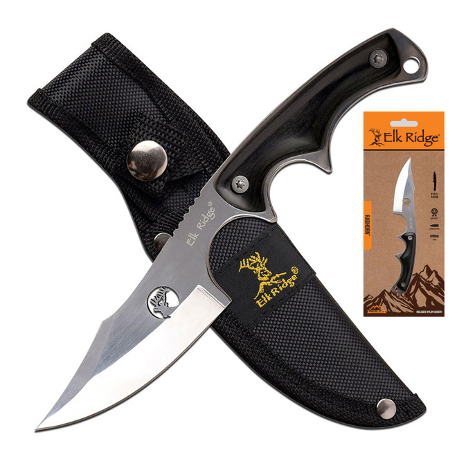 Elk Ridge - Raghorn - Fixed Blade Knife (Clamshell) Black 3"