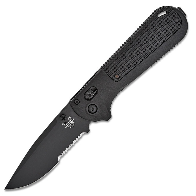 Benchmade Redoubt Axis Drop Serrated Point Black Handle, 430SBK-02